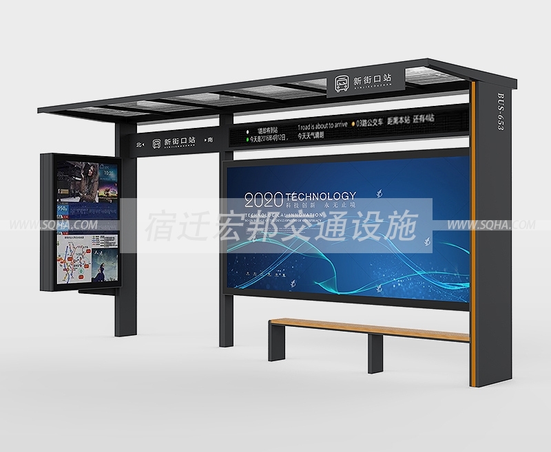 公交站候車(chē)亭配置圖 公交站候車(chē)亭配置圖